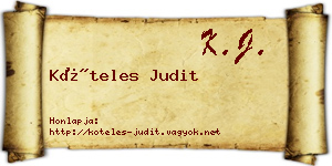 Köteles Judit névjegykártya