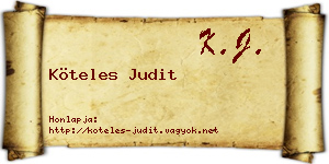 Köteles Judit névjegykártya